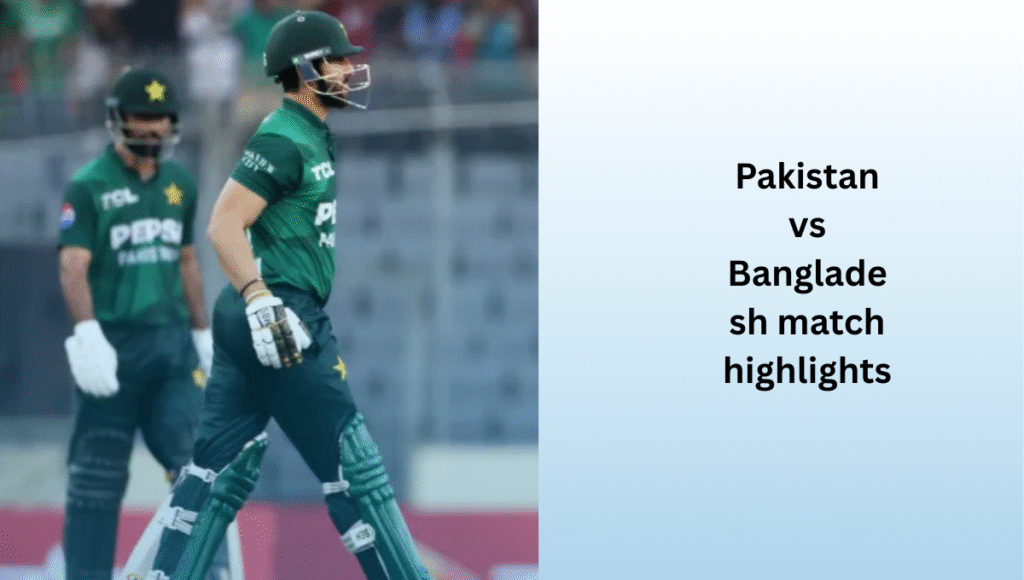 पाकिस्तान राष्ट्रीय क्रिकेट टीम बनाम बांग्लादेश क्रिकेट टीम के मैच का स्कोरकार्ड