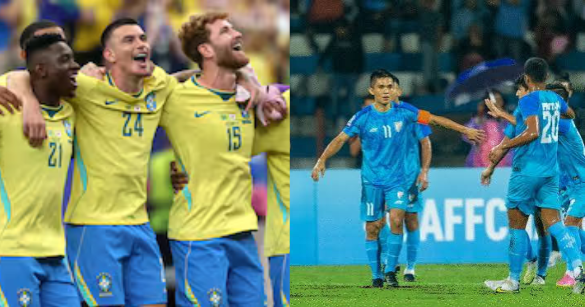 Indian Football Team vs Brazil Football Match at Salt Lake Stadium Kolkata featuring Vinicius Jr in AIFF and CBF clash.